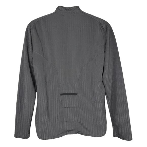 Nike Sphere Mens Medium Gray QTR Zip Long Sleeve Dry Shirt Textured Back Pocket - Picture 2 of 10